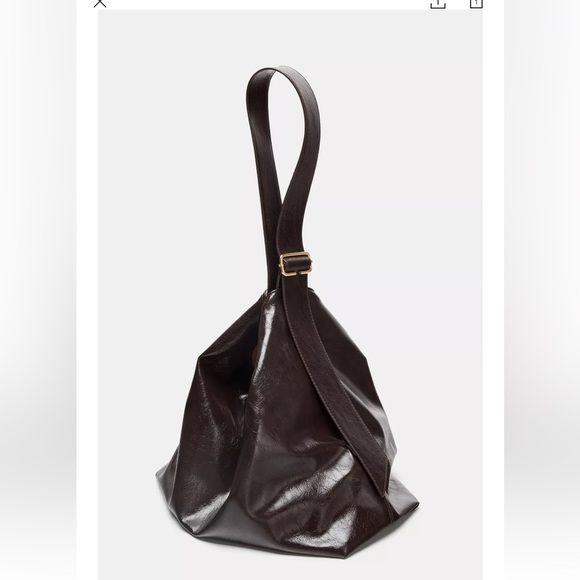 Zara Dark Brown Leather Hobo Bag - Picture 2 of 5